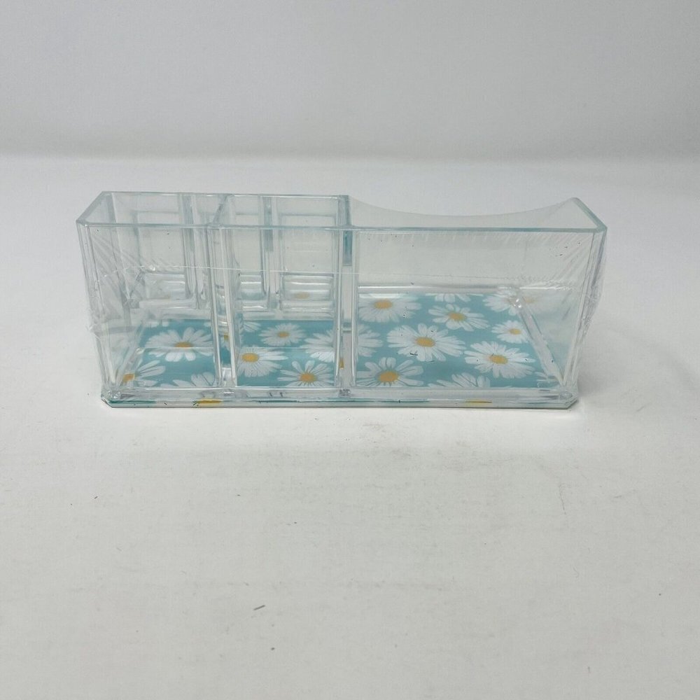 Sorbus Mini‎ Cosmetic Organizer With 9 Slots Daisy Print Clear Acrylic $30 - Picture 9 of 9